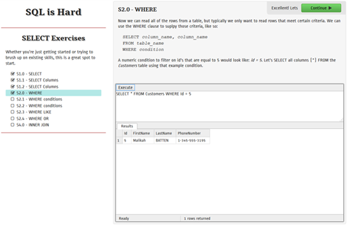 SQL is Hard screenshot